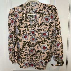LOFT V-neck Patterned Blouse - SIZE SMALL